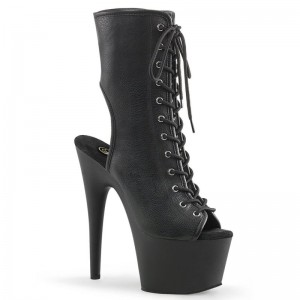 Pleaser Adore-1016 Vegan Leather Laarzen Dames Zwart | BELGIE BEKHTXNF