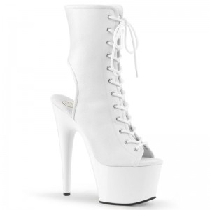 Pleaser Adore-1016 Vegan Leather Laarzen Dames Wit | BELGIE BEKNPRSU