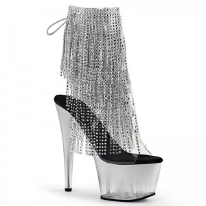 Pleaser Adore-1017RSFT Laarzen Dames Zilver | BELGIE BEXHYFWB