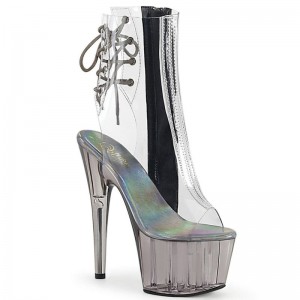 Pleaser Adore-1018CT Laarzen Dames Grijs | BELGIE BEZWVTNS