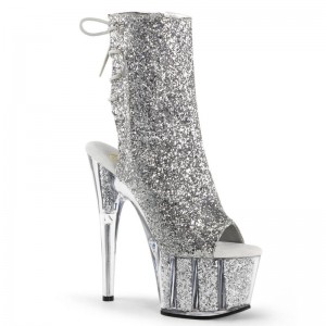 Pleaser Adore-1018G Laarzen Dames Zilver | BELGIE BEDSTAGP