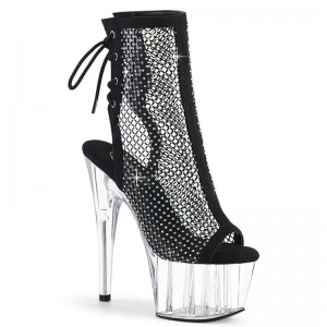 Pleaser Adore-1018RM Faux Suede Laarzen Dames Zwart | BELGIE BEZLPUBA
