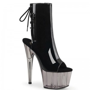 Pleaser Adore-1018T Laarzen Dames Zwart Grijs | BELGIE BEMJEBIR
