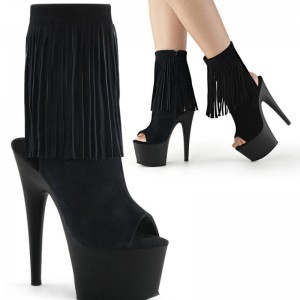 Pleaser Adore-1019 Suede Laarzen Dames Zwart | BELGIE BEITOVMY