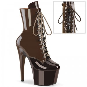 Pleaser Adore-1020DC Laarzen Dames Koffie Donkerbruin | BELGIE BERIMKWD
