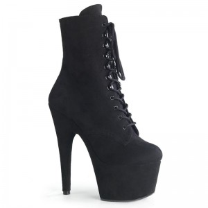 Pleaser Adore-1020FS Faux Suede Laarzen Dames Zwart | BELGIE BEKYUVCB