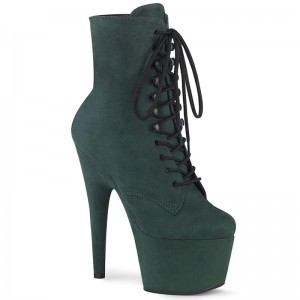 Pleaser Adore-1020FS Faux Suede Laarzen Dames Groen | BELGIE BEUPZSMT