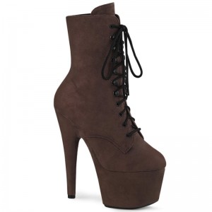 Pleaser Adore-1020FS Faux Suede Laarzen Dames Bruin | BELGIE BENHSULK