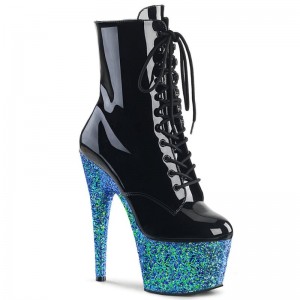 Pleaser Adore-1020LG Laarzen Dames Zwart Blauw | BELGIE BEWARTBF