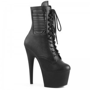 Pleaser Adore-1020PK Vegan Leather Laarzen Dames Zwart | BELGIE BEYNILHT