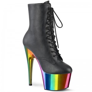 Pleaser Adore-1020RC Vegan Leather Laarzen Dames Zwart Gekleurd | BELGIE BEZKECUL