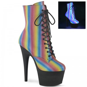 Pleaser Adore-1020REFL-02 Laarzen Dames Gekleurd Zwart | BELGIE BEJLNAUX