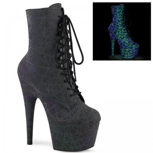 Pleaser Adore-1020REFL Laarzen Dames Groen Paars | BELGIE BEBAHCIM