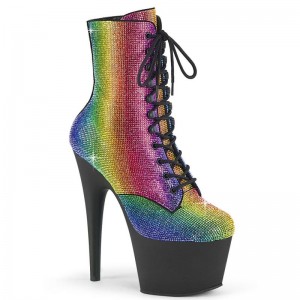 Pleaser Adore-1020RS Laarzen Dames Gekleurd Zwart | BELGIE BEGTDVHW