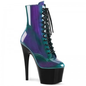 Pleaser Adore-1020SHG Laarzen Dames Paars Groen | BELGIE BEFKQUAI