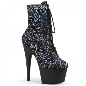 Pleaser Adore-1020SPLAT Hologram Laarzen Dames Zilver Zwart | BELGIE BEHTEDBJ
