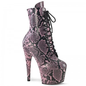 Pleaser Adore-1020SPWR Snake Laarzen Dames Roze | BELGIE BEZGROYP
