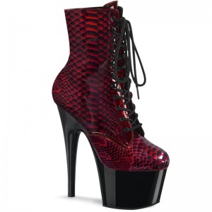 Pleaser Adore-1020SP Laarzen Dames Rood Zwart | BELGIE BEYJGVMC