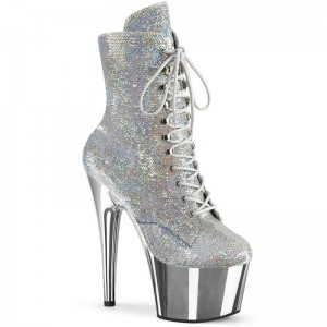 Pleaser Adore-1020SQ-02 Laarzen Dames Zilver | BELGIE BEJNCGML