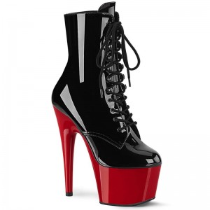 Pleaser Adore-1020 Laarzen Dames Zwart Rood | BELGIE BESNDHBM