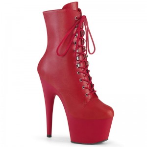 Pleaser Adore-1020 Vegan Leather Laarzen Dames Rood | BELGIE BEFESUQW