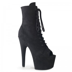 Pleaser Adore-1021FS Suede Laarzen Dames Zwart | BELGIE BEBCELXW