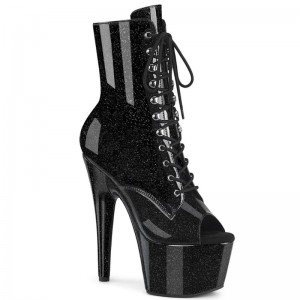 Pleaser Adore-1021GP Glitter Laarzen Dames Zwart | BELGIE BEHNBIGZ