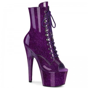 Pleaser Adore-1021GP Glitter Laarzen Dames Paars | BELGIE BEAPFBUD