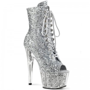 Pleaser Adore-1021G Laarzen Dames Zilver | BELGIE BERMSGAJ