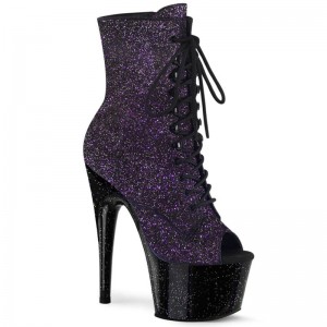 Pleaser Adore-1021MG Laarzen Dames Paars Zwart | BELGIE BEPAXWRU