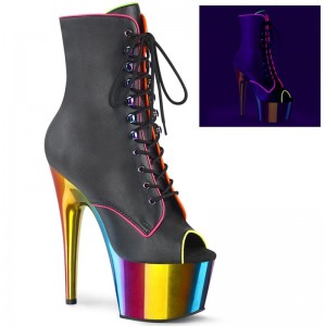 Pleaser Adore-1021RC-02 Vegan Leather Laarzen Dames Zwart Gekleurd | BELGIE BEYJVBTK
