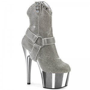 Pleaser Adore-1029CHRS Laarzen Dames Zilver | BELGIE BEOAZHQJ