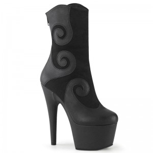Pleaser Adore-1034 Faux Suede Laarzen Dames Zwart | BELGIE BEVLSTZE