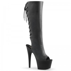 Pleaser Adore-2018 Vegan Leather Laarzen Dames Zwart | BELGIE BEJPQCGO