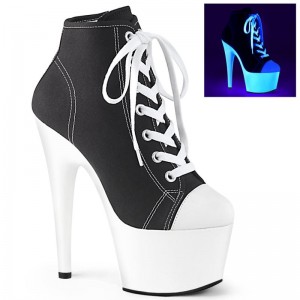 Pleaser Adore-700SK-02 Laarzen Dames Zwart Wit | BELGIE BETKDVHU