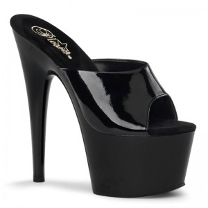 Pleaser Adore-701 Badslippers Plateauzool Dames Zwart | BELGIE BEWIXUMV