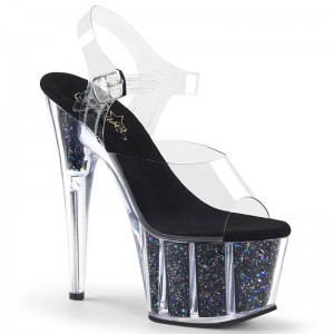 Pleaser Adore-708CG Hakken Dames Zwart | BELGIE BEZXELMJ