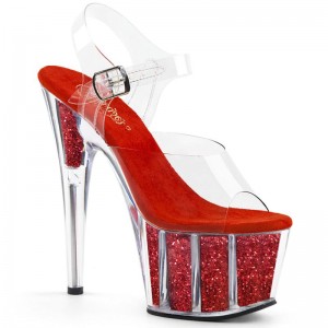 Pleaser Adore-708G Hakken Dames Rood | BELGIE BEWFNUEQ