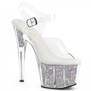 Pleaser Adore-708G Hakken Dames Zilver | BELGIE BEUPLGOS
