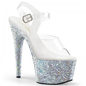 Pleaser Adore-708LG Hakken Dames Zilver | BELGIE BETHIUGW