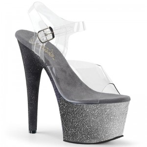 Pleaser Adore-708OMBRE Hakken Dames Zilver | BELGIE BEIKBVPM