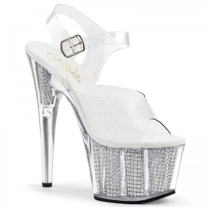Pleaser Adore-708SRS Hakken Dames Zilver | BELGIE BEUCXQTL