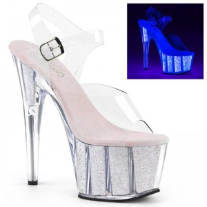 Pleaser Adore-708UVG Hakken Dames Wit | BELGIE BEZTXGYO