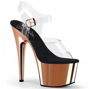 Pleaser Adore-708 Hakken Dames Roze Goud | BELGIE BEPQMUDV