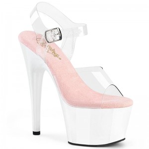 Pleaser Adore-708 Hakken Dames Roze Wit | BELGIE BESTDENG