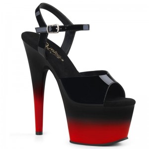 Pleaser Adore-709BR-H Hakken Dames Zwart Rood | BELGIE BENKAVCD