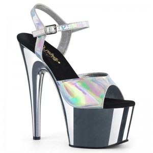 Pleaser Adore-709HGCH Hologram Hakken Dames Zilver | BELGIE BEYXLCQH