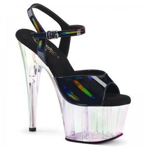 Pleaser Adore-709HT Hologram Hakken Dames Zwart | BELGIE BEVZXCFP