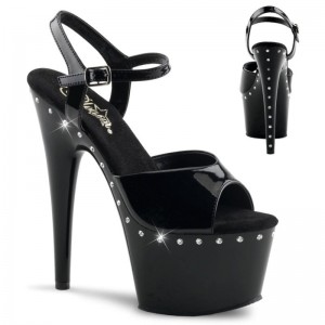 Pleaser Adore-709LS Hakken Dames Zwart | BELGIE BEYICGWU