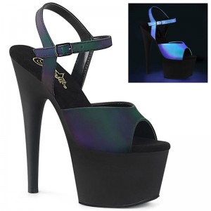 Pleaser Adore-709REFL Hakken Dames Groen Zwart | BELGIE BEBTUXMY